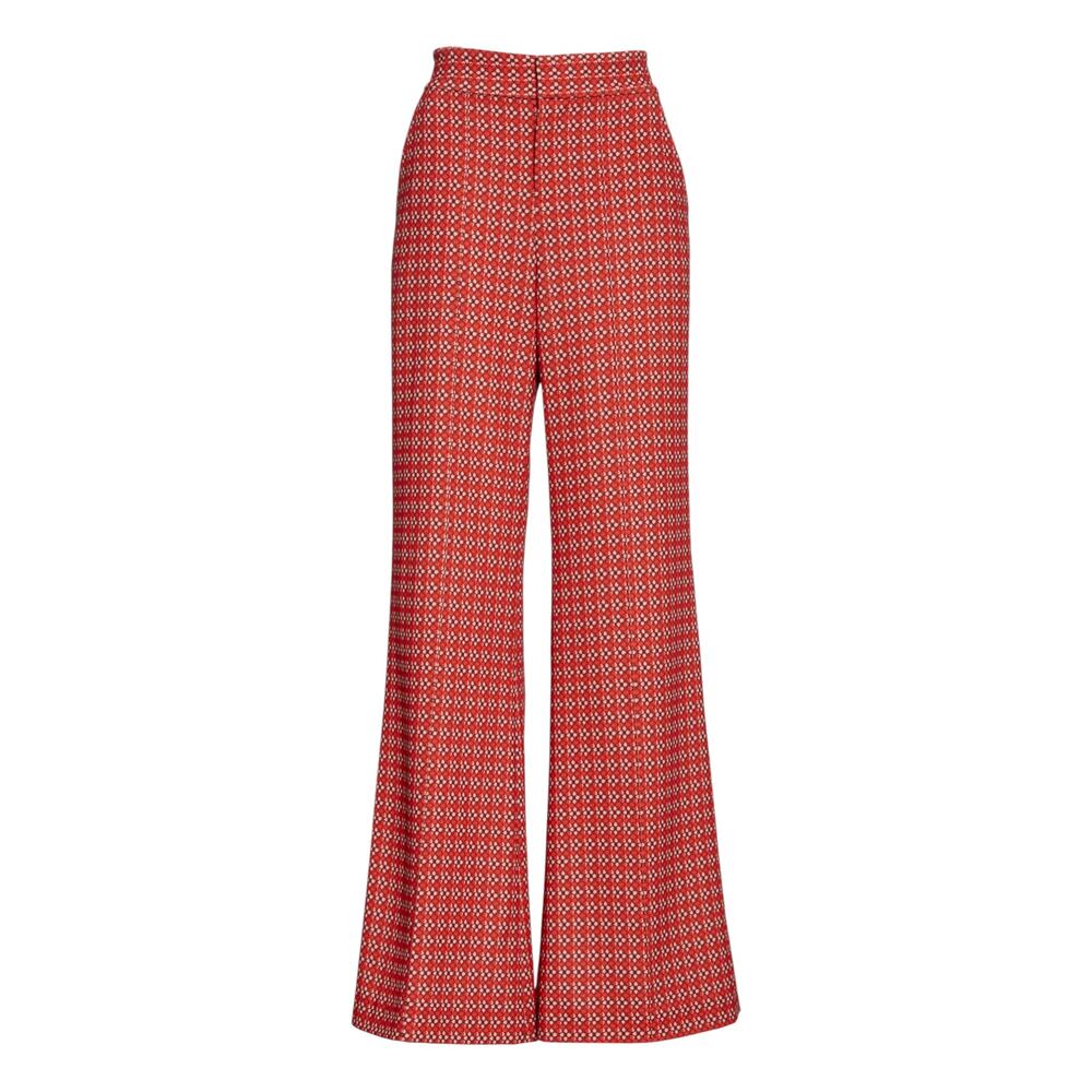 ALICE+OLIVIA Dylan High Waist Wide Leg Pants in Heart Flower Cherry 2